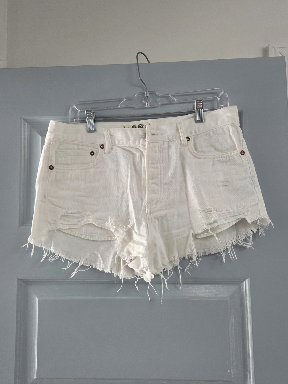 Free People White Festival Shorts
